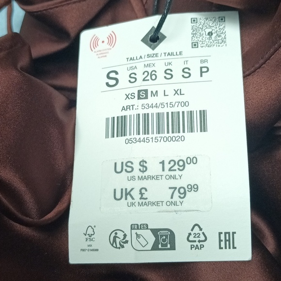 Zara Lingerie Satin Strap Dress - Picture 8 of 8